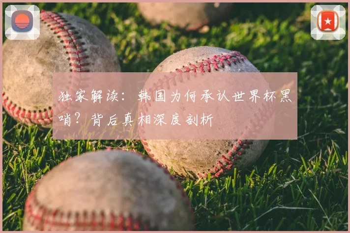 独家解读：韩国为何承认世界杯黑哨？背后真相深度剖析